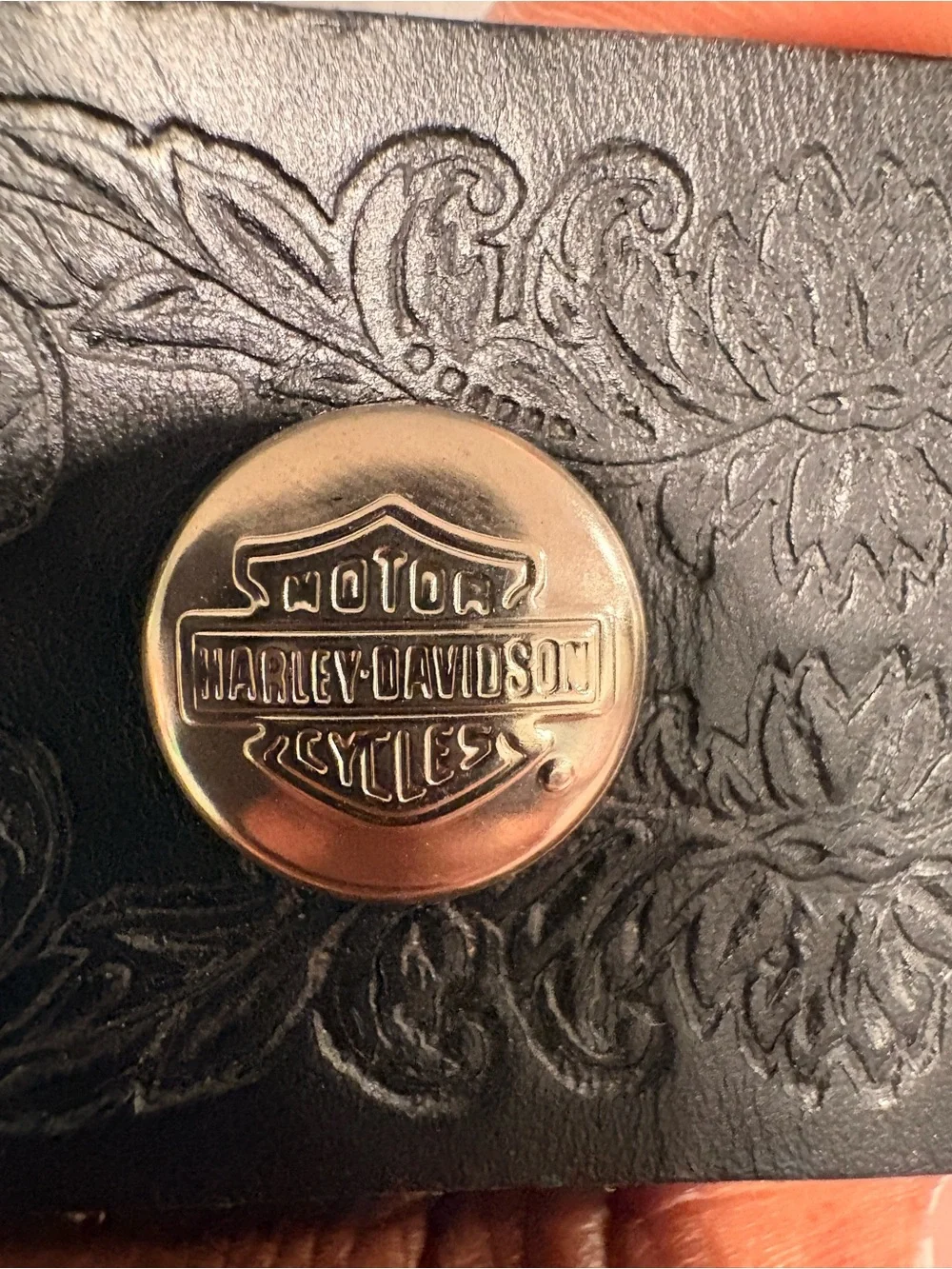 Harley Davidson Western Belt Beaded Buckle